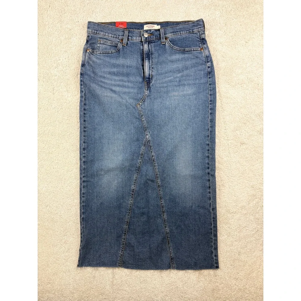 NWT LEVI'S Women's Midi Sz 12 31w (act 33w) Denim Jeans Signature Skirt #1670
